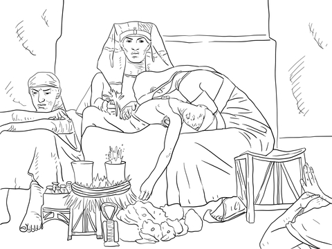 Death Of The Pharaoh Firstborn Son Coloring Page